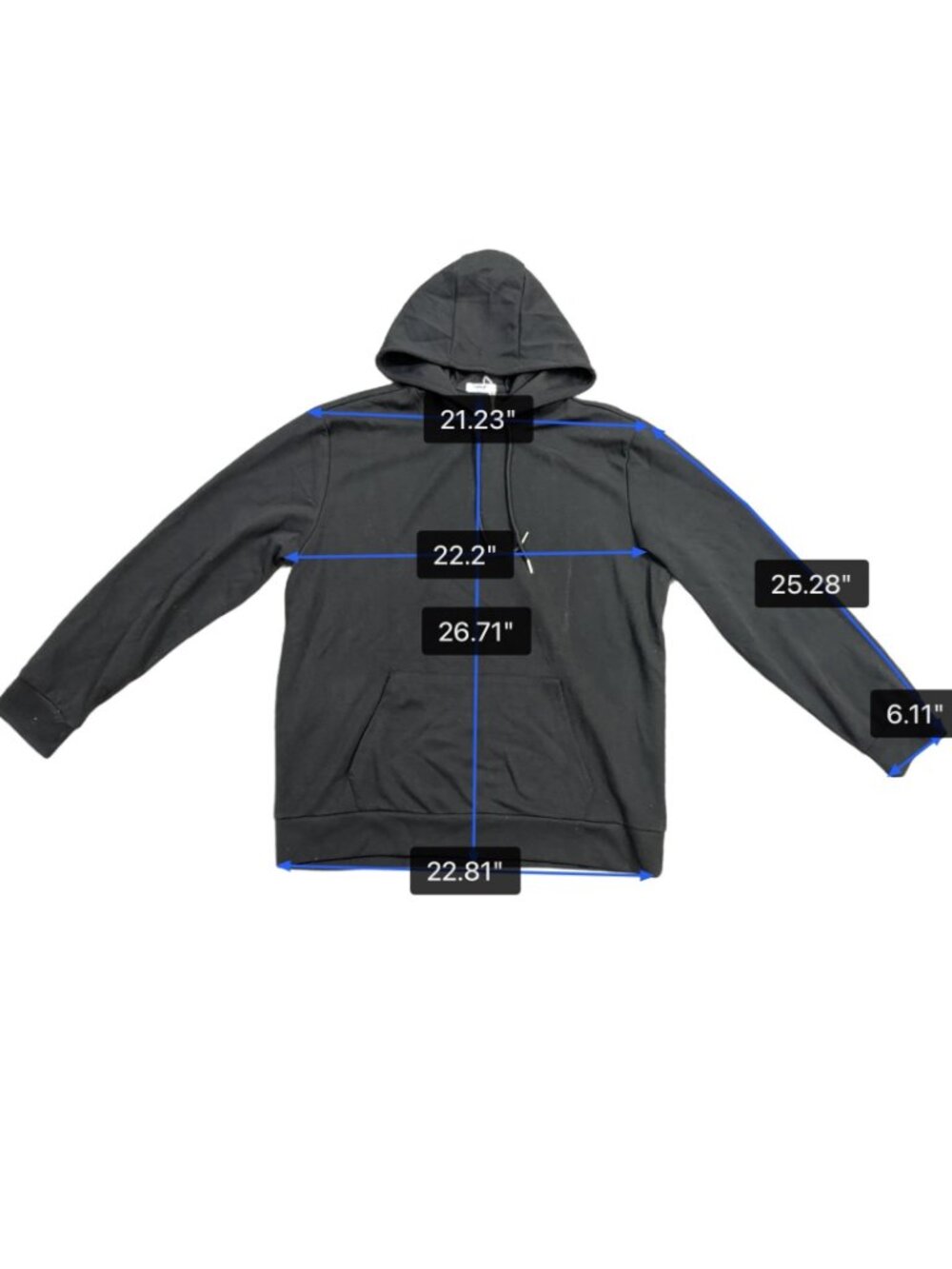 Coofandy Mens Black Hoodie Casual Lightweight Pullover With Pockets Sz XL - Picture 7 of 7